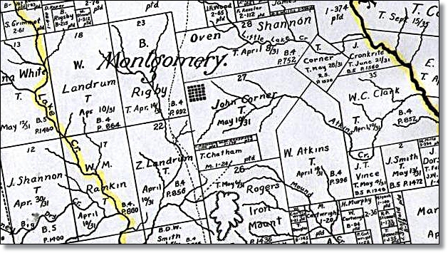 Map Showing Location of William Landrum League in Montgomery County, Texas